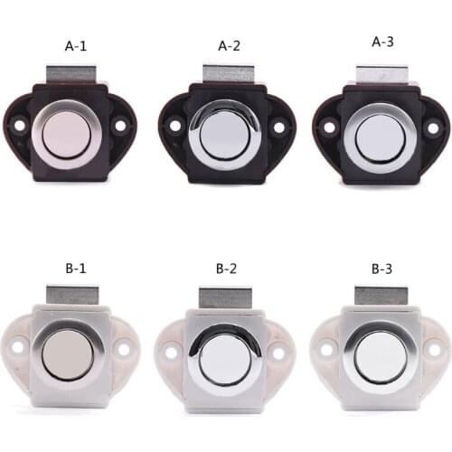 High Quality Metal Push Button Latch Cabinet Door Catch Keyless Cupboard Locks for RV Yachts Steamship Camper Caravan