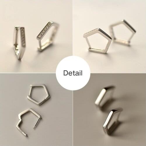 925 Sterling Silver Piercing Stud Earrings For Women Accessories pendientes eh1313