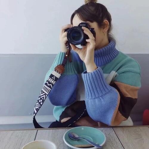 2021 Autumn Winter Casual Sweater Top Turtleneck Long Sleeve Oversized Knitted Pullover Sweater Y2K Loose Fashion Jumper Outfit