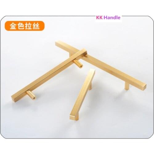 Golden handle Cabinet Pulls Black Modern Square T Bar Diamter Kitchen Bathroom Cupboard Chest Drawer Handles And Knobs Hardware