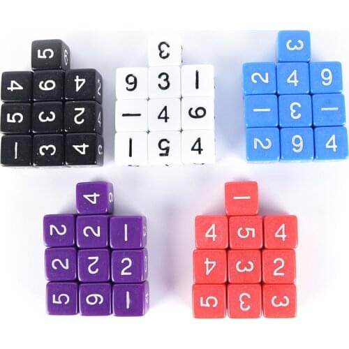 10PCS/LOT 5 Colors 16mm D6 Dice Six Sided Die With Numbers for Funny Party Club Pub Board Playing Game Accessory