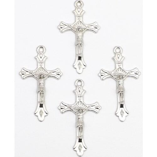 100pcs of Small Catholic Metal Flared Crucifix Cross Pendant