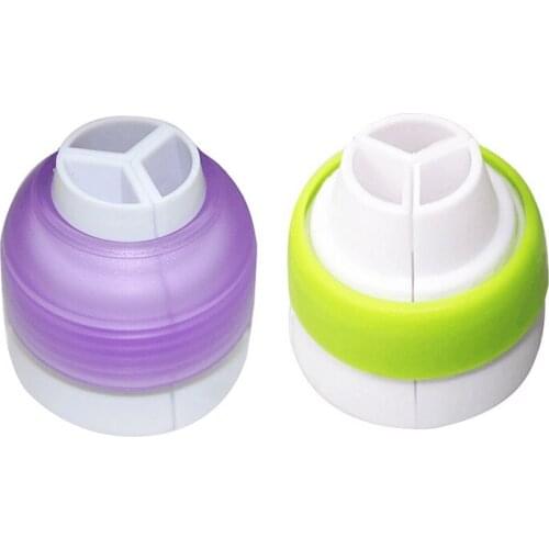 2pcs/set Big Size nozzle coupler Icing Piping Nozzles Converter 3 Hole Plastic Cake Decorating Tools sets for Russia Nozzle