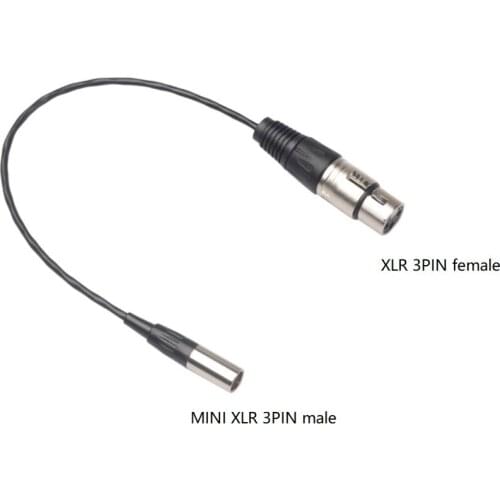 2pcs/Lot 30cm MINI XLR 3pin Male To XLR 3pin Female Audio Cable​​ Copper Wire Audio Line Cable​​ For Microphone Cameras
