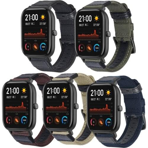 20mm Woven Nylon Watch Band Strap For Huami Amazfit GTS 2 GTR 42mm Smart Watch Sport Wristband for amazfit Bip U S lite Neo