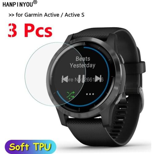 3 Pcs/Lot For Garmin Active /Active S Sports Smart Watch Soft TPU HD Clear Protective Film Screen Protector (Not Tempered Glass)