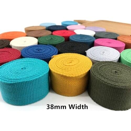 38mm Canvas Webbing / Ribbon Bag Cotton Webbing Belt Knapsack Accessories Outdoor Backpack Parts DIY Craft For Home Polyester2MM