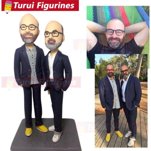 3D Sculpture From a Photo custom bobblehead dolls Custom Portraits from Photos gay wedding cake topper figurines from photos gif