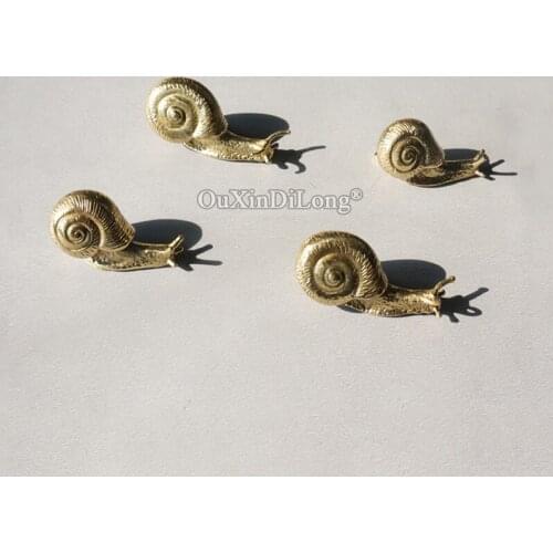 European Antique Snails 4PCS Pure Brass Furniture Handles Drawer Pulls Cupboard Wardrobe Kitchen Shoe TV Wine Cabinet Pull Knobs