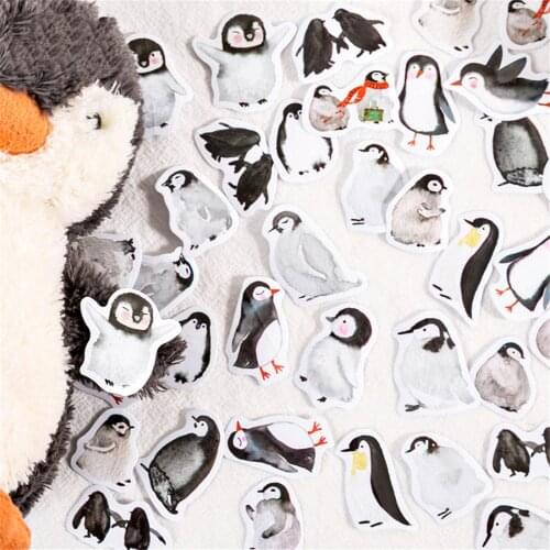 45pcs Cute Penguin Stickers Kawaii Stationery Cartoon Animals DIY Scrapbooking Hand Account Journal Decorations Office Supplies