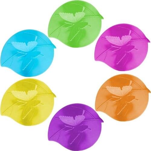 6Pcs Silicone Cup Covers Butterfly Mug Cup Lids Anti-Dust Airtight Seal Mug Cover Food Covers for Bowls, Cups,Pots