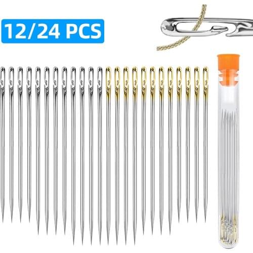 Blind Needles Side Opening Stainless Steel Elderly Needle Multi-size Household Hand Sewing Needless Threading Sewing Accessories