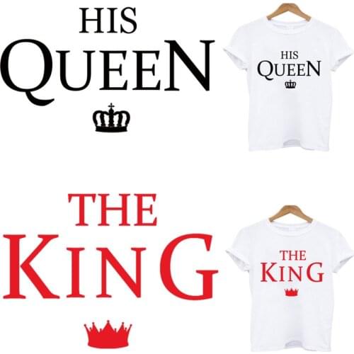 Applique on clothes King queen heat-sensitive patches stripes iron on transfers for clothing flower applique custom patch toppe