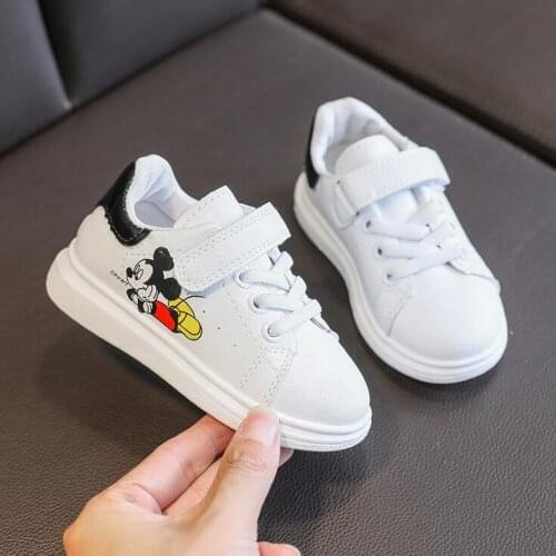 Disney Mickey Mouse Kids cartoon Sneakers Boys Girls White trainers Children Casual School shoes