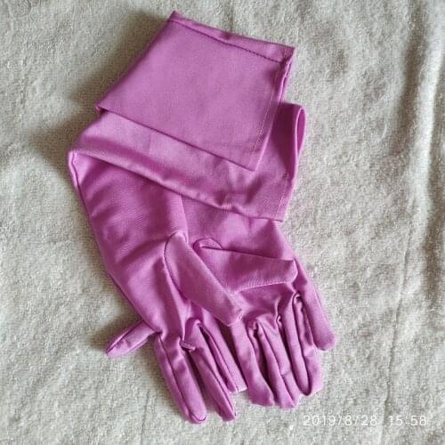 7-12 years old Kid child flower girl gloves student finger long glove light purple unisex boy glove free shipping wholesale