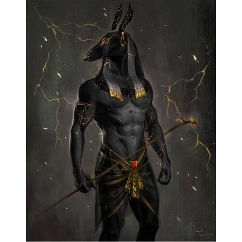 Egypt Anubis 5D Diy Diamond Painting God Pattern Embroidery Square Round Mosaic Set Egyptian Symbols Wedding Decoration P29