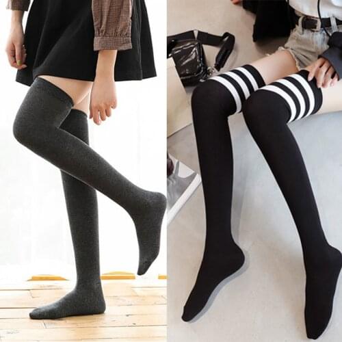 Lolita Nylon High Knee Socks Womens Thigh High Stockings Over Knee Socks for Girls Ladies Long Sexy Student Lingerie