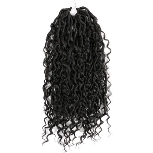 YiHan Braiding Hair Extension River Faux Locs 14 Inch 18 Inch Curly Synthetic Braids Hair Extension For Women Omber Brown BUG