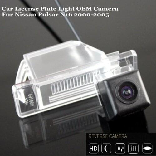 JanDeNing HD CCD Car Rear View Parking/Backup Reverse CameraWaterproof License Plate Light OEM For Nissan Pulsar N16 2000-2005