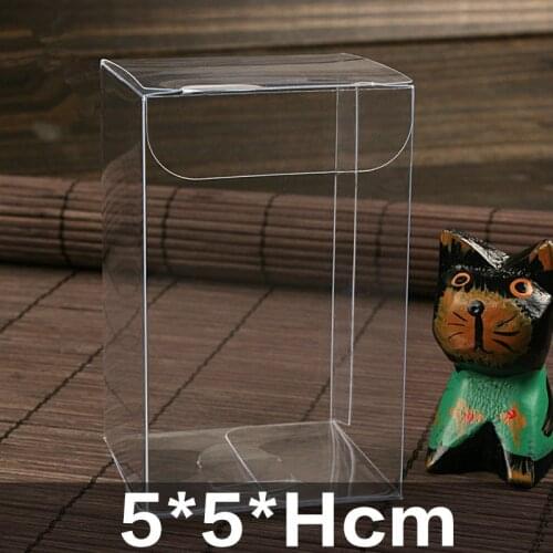 50pcs/lot ALL Size 50XX50X15MM-50X50X150MM Box Pvc Transparent Packaging Clear Plastic PVC Packing Boxes for Jewelry/candy
