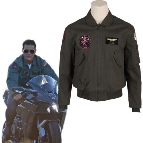 Movie Top Gun Jacket Cool Pilot Maverick Medellin Cosplay Costume Military Tom Cruise Cosplay Outfits