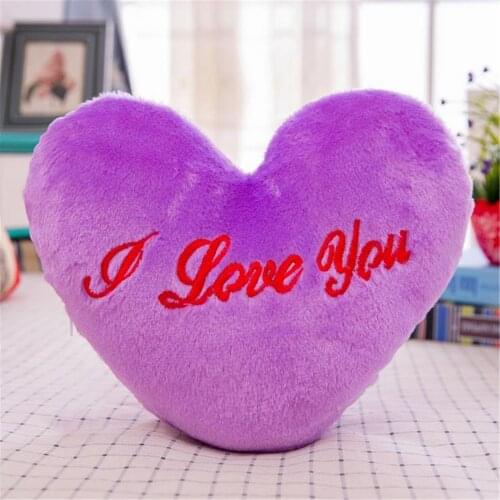 Colorful Heart Plush Toy Cotton Soft Love Printed For Valentines Day Toy Luminous Glowing Pillow Soft Plush Children Cute Toy