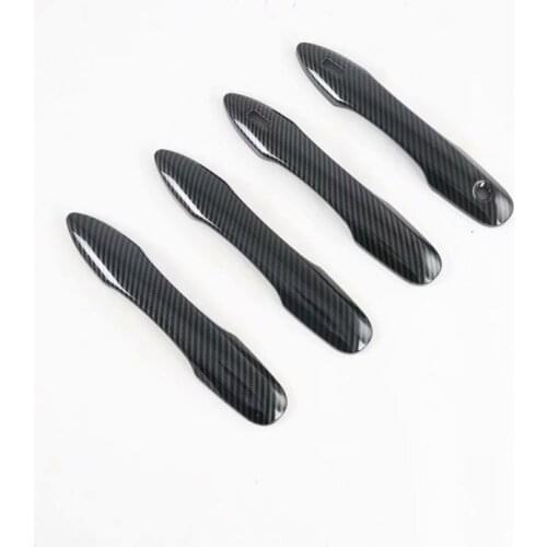 4PCS ABS Chrome Carbon Fiber Door Handle Cover Protective Covers Trims For Toyota Corolla Cross 2020 2021 Car-Styling Accssories
