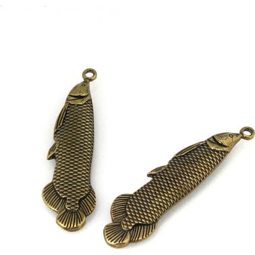 1 piece Retro Brass Fish Shape Keyring Pendant Bag Decoration Pendant Hardware DIY Leather Crafts for Gifts Toy High Quality