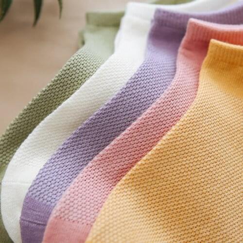 Summer Thin Womens Cotton Socks Tube Socks Mesh Breathable Womens Socks Candy Color Socks women white socks