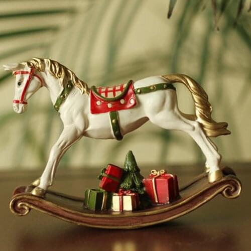 Nordic ins rocking horse doll American bedroom living room desktop home decoration crafts decoration Christmas and New Year gift