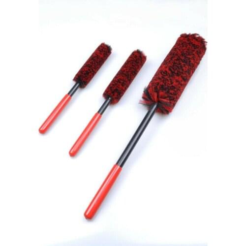 Set Of 3 Wheel Fiber Hub Brush Luxury Super Plush Alloy Wheel Cleaning Brush Kit