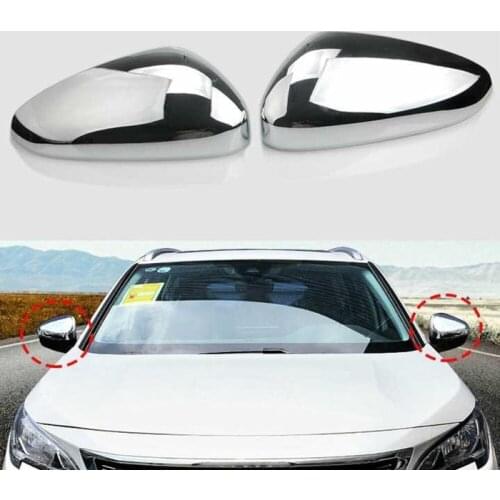 Roxform Mirror Cover Bright Chrome Car Exterior Accessories Tuning For Peugeot 3008 2016 2017 2018 2019 2020 2021