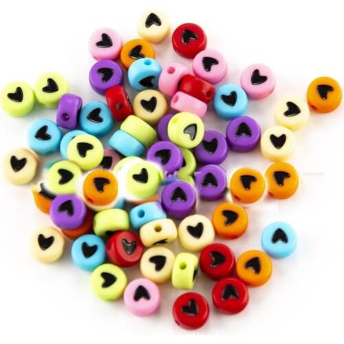 Wholsale 3600pcs 4*7mm Mix Solid Colors Acrylic Coin Round Heart Beads DIY Ornament Accessories Bracelet Spacer Beading Material