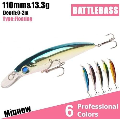 BATTLEBASS Artists Jerkbaits Minnow Fishing Lures 110mm 13.3g Slience Sinking High Quality Hard Baits good Action Wobblers
