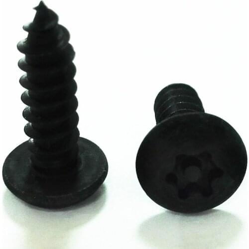 M2.9 M3.9 M4.8 Carbon Steel Plum Torx T&TX Self-tapping Screws Round Head with Column Six-Lobe Anti-thef Bolt Black 6.5mm-32mm L