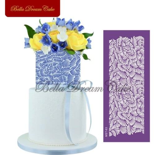 Fanfare Pattern Mesh Stencils Fabric Cake Stencil Fondant Sugarcraft Cake Border Template Mold Cake Decorating Tool Bakeware