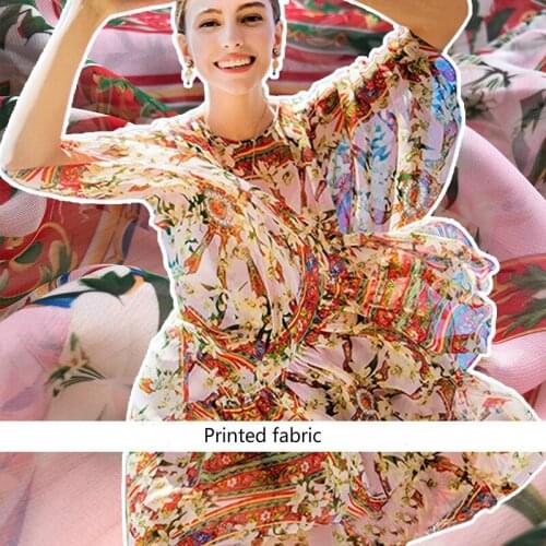 145cm width chiffon fabric meter digital printing dress polyester fabric fashion handmade DIY fabric wholesale polyester cloth