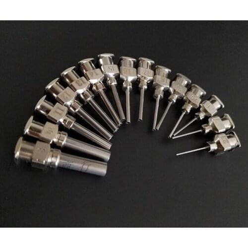 5pcs 10G to 27G 1/2 Inch All Metal Needle Blunt Tip Stainless Steel Syringe Dispenser Needles