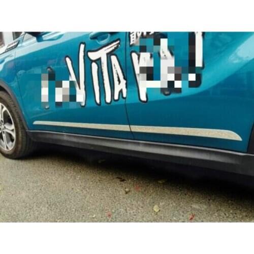 Car styling ABS chrome body trim stick strip molding stream lamp pamel bumper 4pcs for Suzuki Vitara 2015 2016 2017 2018