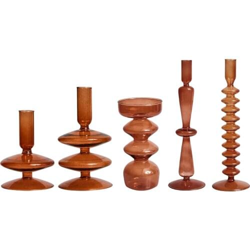 Glass Candle Holder Nordic Home furnishing Candles Jar Flower Ornament Room