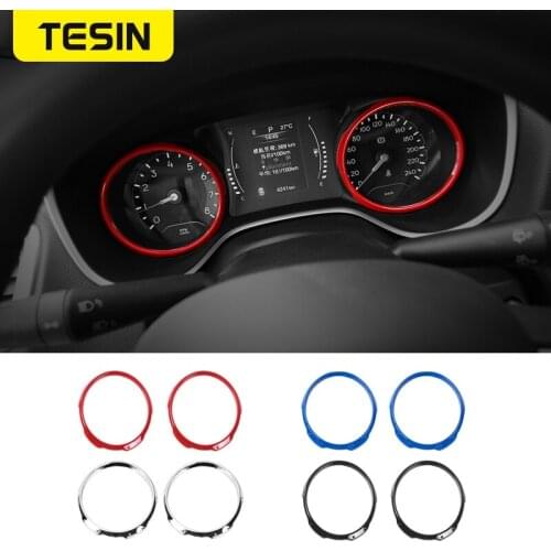 TESIN Car Dashboard Instrument panel Decoration Ring Cover Stickers for Jeep Compass 2017 Up Car Interior Accessories Styling