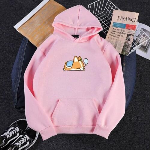 Hoodie and Sweatshirt Long Sleeve Lady Sleeping Kitten Print Casual Pullover Female Fun Kitten