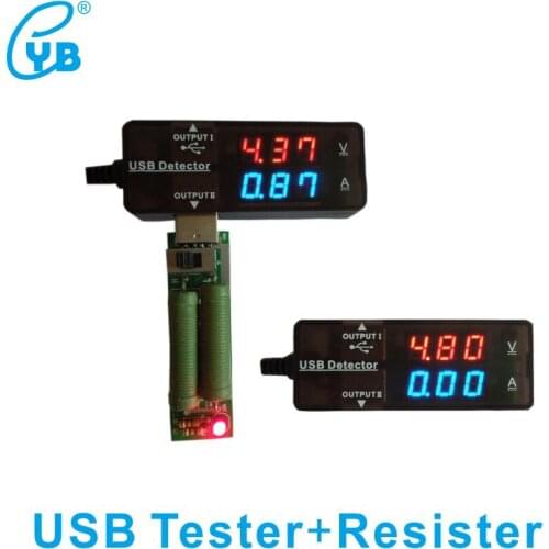 DC 3.2-30V USB Tester and Resister Voltmeter Ammeter Capacity Monitor Power Tester Discharge Resister Voltage Current Meter