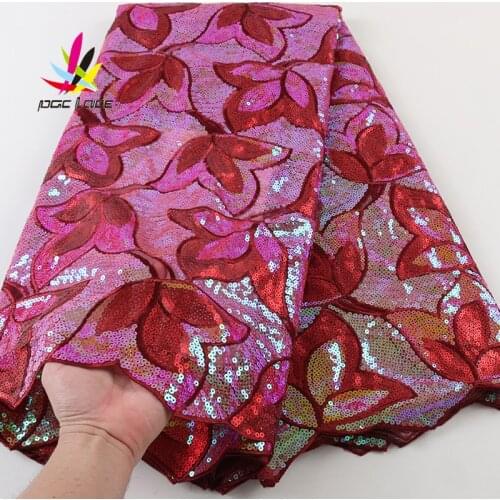 High Quality Lace New Sequin Lace 2021 Latest Bridal Materials Dresses Fabric Sequence Lace for Nigerian Party Wedding NI2221-5