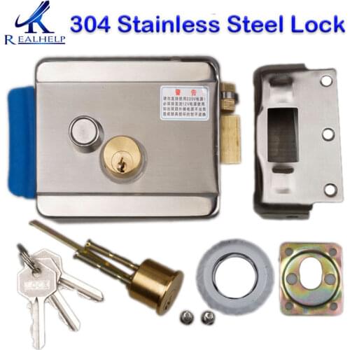 High Quality Electric Rim Lock Stainless Steel Electric mortise lock DC12V electromechanical Lock Gate Locks With Deadbolt