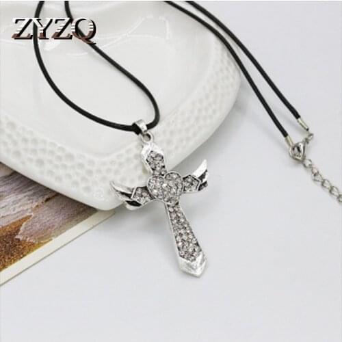 ZYZQ Religion Christian Accessories Jewelry Necklace With Simple Rope Chain Cross Shaped Pendant Factory Dropshipping Necklace