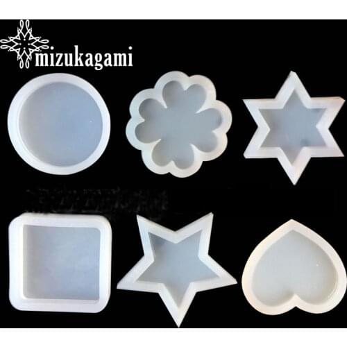 1pcs UV Resin Jewelry Liquid Silicone Mold Heart Star Round Clover Resin Charm Molds For DIY Intersperse Decorate Making Jewelry