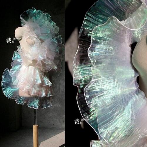 Folds Lace Ribbon Gradient Ruffle Clothing Apparel Accessories 15cm Wide DIY Crafts Dress Decoration Needlework Supplies 1yard