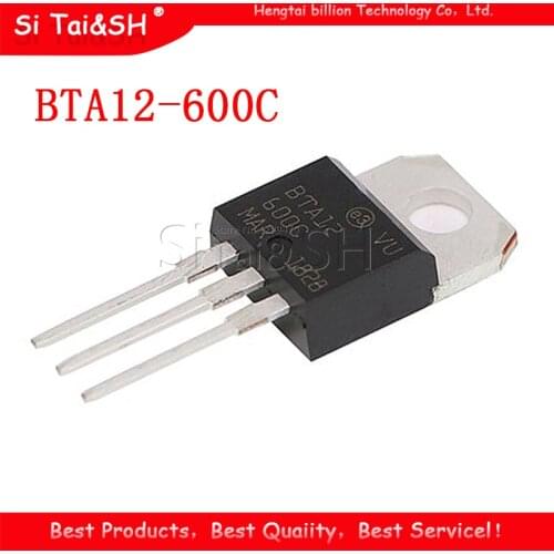 10pcs/lot BTA12-600C BTA12-600 BTA12 Triacs 12 Amp 600 Volt TO-220 new original
