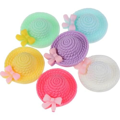 10Pcs Random Mixed Resin Hats DIY Craft Accessories Embellishments Flatback Cabochon Scrapbook Wedding Decoration